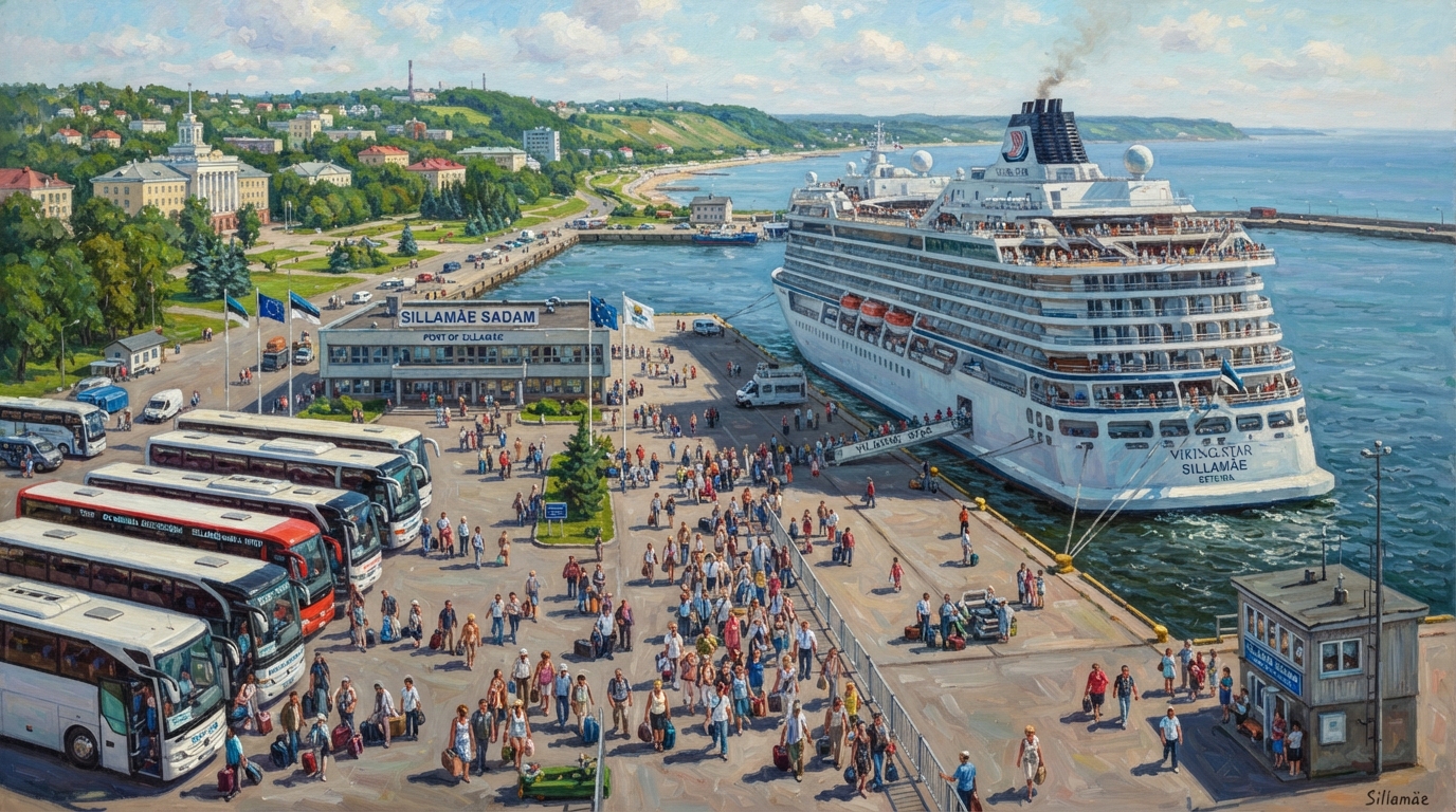 Passenger liner beside Sillamäe port in a future scenario